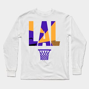 LA Basketball Retro Art Long Sleeve T-Shirt